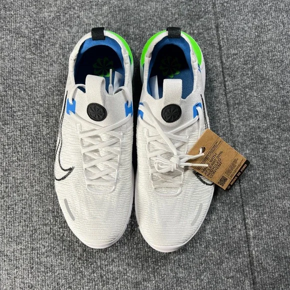 NEW Nike Free RN Flyknit Next Nature Men's 12 Running Shoes White/Grn FB1276-104